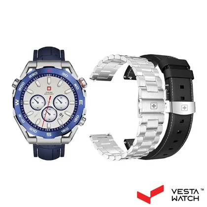 ساعت مچی هوشمند سوئیس میلیتاری SWISS MILITARY مدل SM-W-DOM3-SLF-BLUSIST-2PRESTP