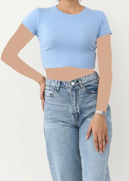 تیشرت کراپ بیسیک زارا