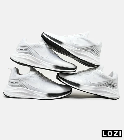کفش کتانی بزرگ پا سفید مشکی Nike air zoom مدل 5813