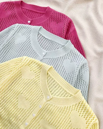 کاردیگان بافت قلاب بافی قلب کد 5355