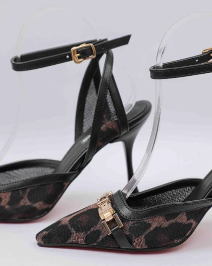 726 - پاشنه توری پلنگی 726