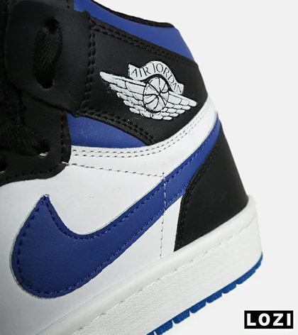 کفش کتانی ساق‌دار مردانه و زنانه مشکی سفید آبی NIKE jordan 1 مدل 7695