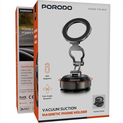 هولدر موبایل مغناطیسی پورودو Porodo مدل PDMSMPHBK با مکش وکیوم