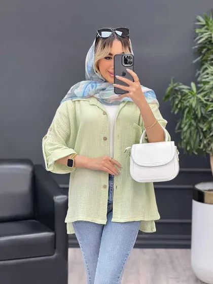 مانتو تک جیب آستین پاگن