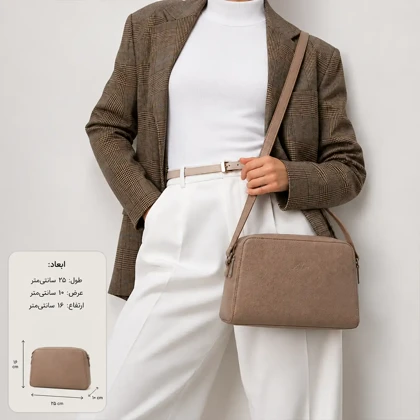کیف دوشی چرم زنانه 3 زیپ