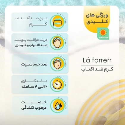 کرم ضد آفتاب بی رنگ لافارر با SPF30 مناسب پوست خشک و معمولی 40ml