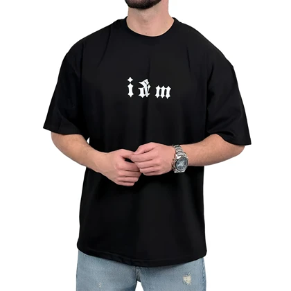 تیشرت مردانه مشکی طرح گل