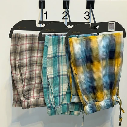 شلوارک چهار خانه نخی مردانه/سایز 3xl