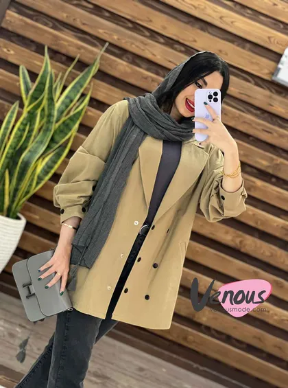 مانتو لینن شش دکمه