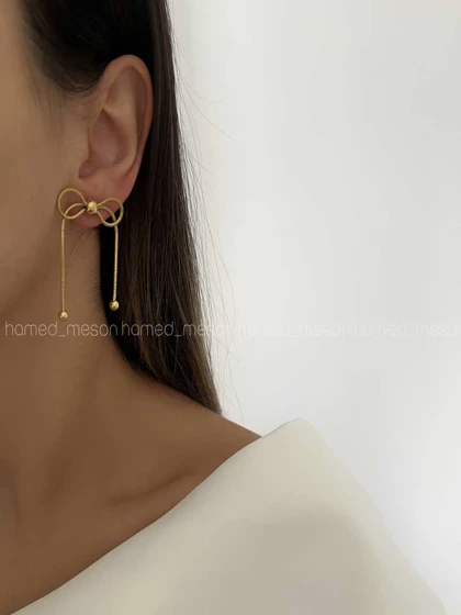 گوشواره پاپیونی طرحدار