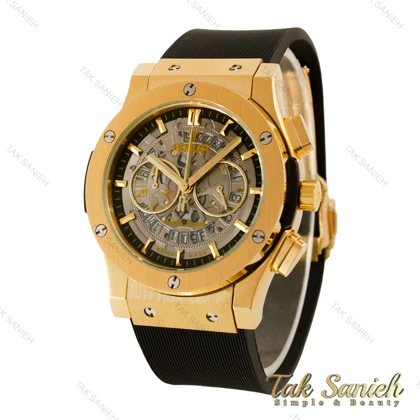 ساعت هابلوت مردانه طلایی صفحه اسکلتون Hublot-4506-G