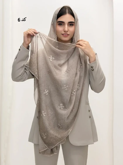6888-شال گلدوزی پاپیون