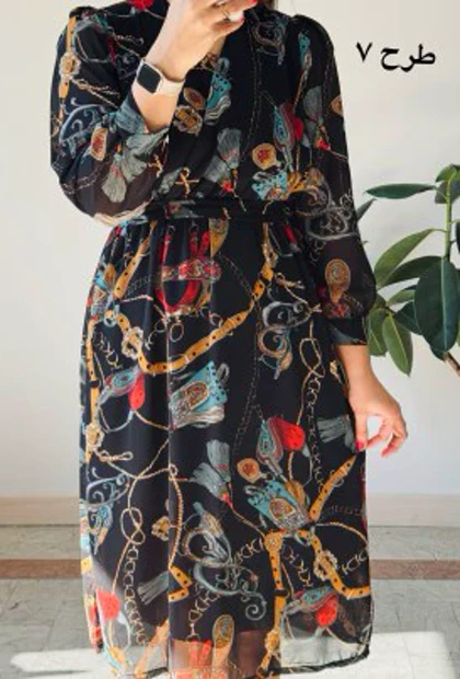 پیراهن حریر سرمه سری 17