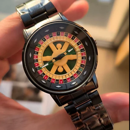ساعت مچی مردانه رینگی چرخشی طرح میز رولت