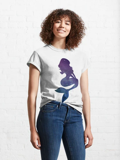 تیشرت the little mermaid طرح Galaxy Mermaid
