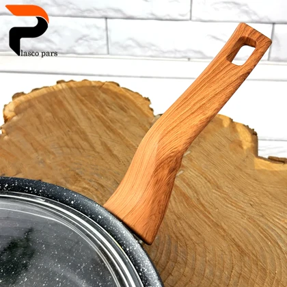 تابه 24 ونیز تکدسته دسته چوبی درب پیرکس مشکی هاناتک