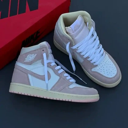 کفش نایک ایر جردن وان ساق‌دار واشد صورتی Nike Air Jordan 1 High Washed Pink