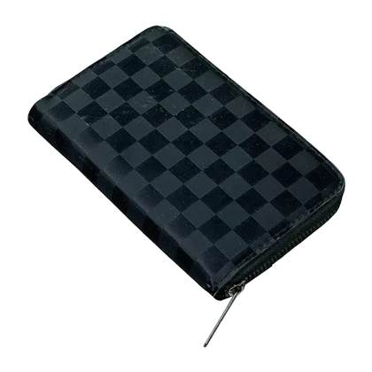 کیف جا کارتی زنانه و دخترانه تک زیپ کوچک شطرنجی مشکی مدل MSN92-130