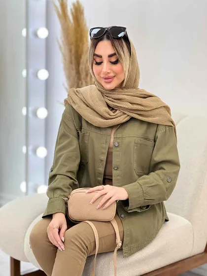 مانتو کتان دو جیب پشت پیله