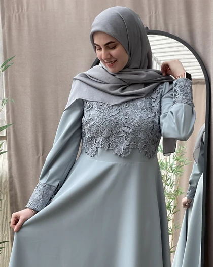 پیراهن آیدا نقرآبی