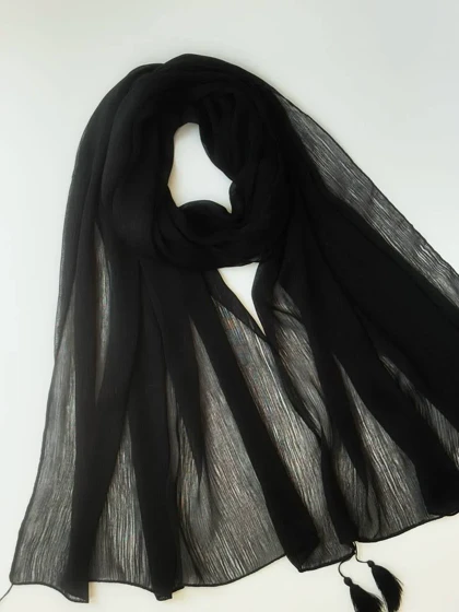 3107-شال مشکی حورا
