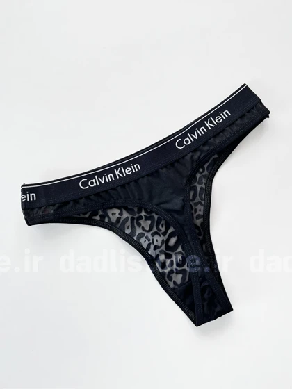 شورت بکلس گیپور طرح پلنگی کمر نوشته Calvin klein