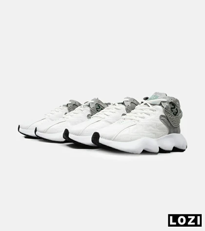 کفش کتانی ساق‌دار مردانه سفید طوسی Nike air jordan 23