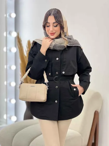 بارانی ژیله دکمه دار روژین