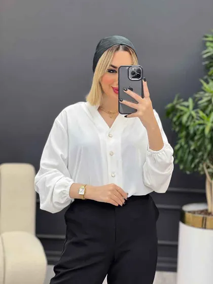 شومیز ساده جلو دکمه