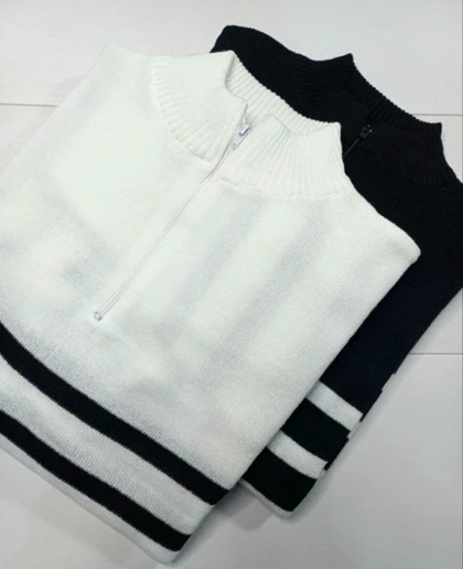 بلوز بافت نیم زیپ