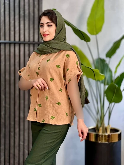 مانتو کاکتوس گلدوزی1822