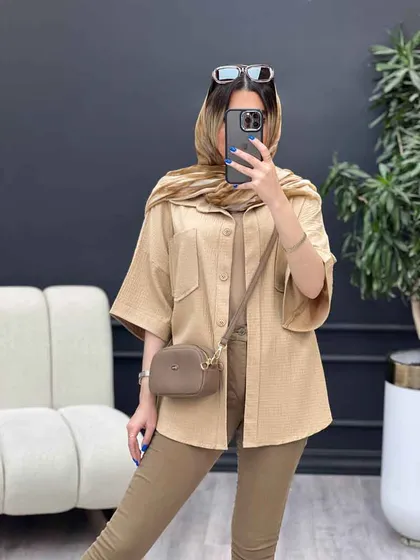 شومیز دو جیب پایین هلال