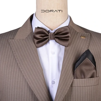 ست پاپیون و پوشت قهوه‌ای تیره 7157