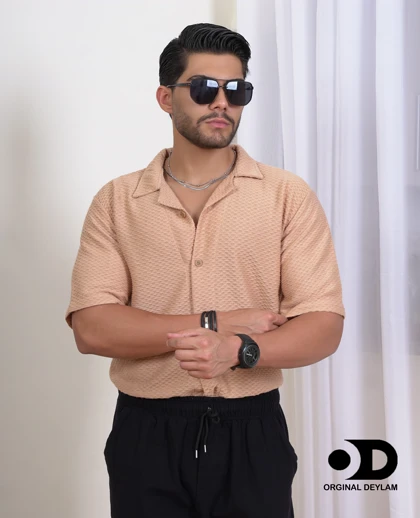 پیراهن لش یقه انگلیسی سایز بزرگ مردانه تا 4XL رنگ خاص