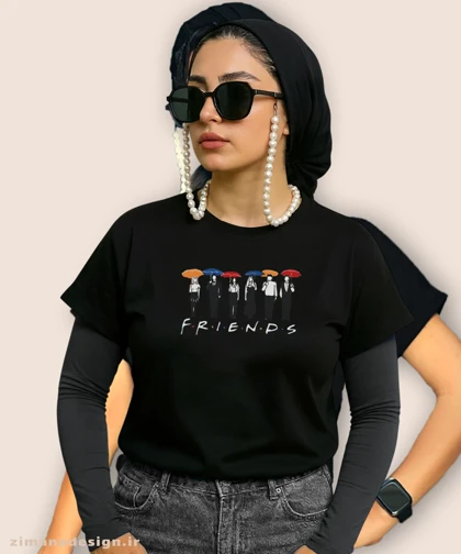کراپ زنانه طرح فرندز کد 1051