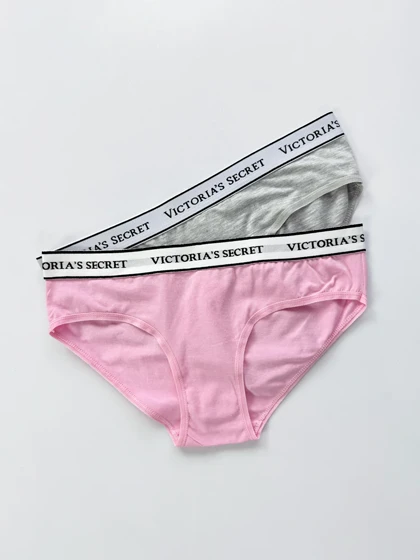 شورت اسلیپ زنانه نخ پنبه کمر کش ساده بسته 2 عددی ویکتوریا سکرت Victoria's Secret