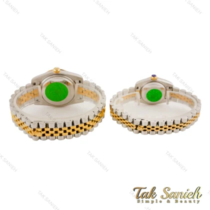 ساعت رولکس ست دورنگ طلایی صفحه سبز ایندکس خط Rolex-4514-S