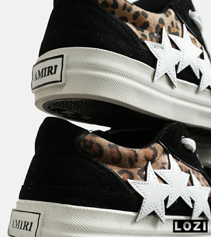 کفش اسنیکرزمشکی نارنجی سفید Amiri Stars v2 مدل 7072