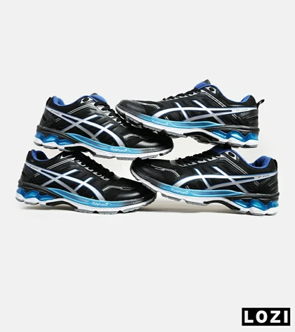 کفش کتانی مردانه مشکی آبی نقره ای ASICS GT 2000