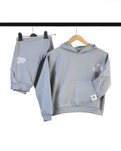 ست هودی شلوار طوسی