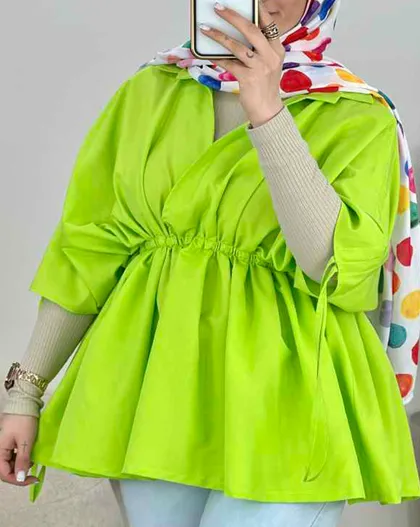 مانتو عروسکی کمر چین(2)کد3392