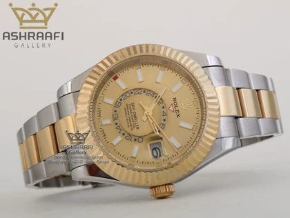 ساعت رولکس اسکای صفحه طلایی ROLEX Sky Dweller SGG1