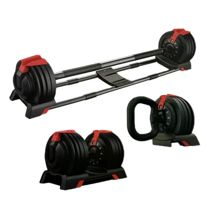 ست دمبل، هالتر و کتل بل متغیر بدنسازی طرح بوفلکس مدل Multifunction Adjustable سه کاره بسته یک عددی