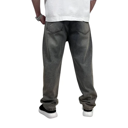 شلوار جین بگ مردانه طوسی مدل ساده