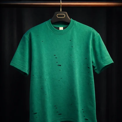 تیشرت زاپ‌دار لش سبز با کیفیت و تنخور استثنایی