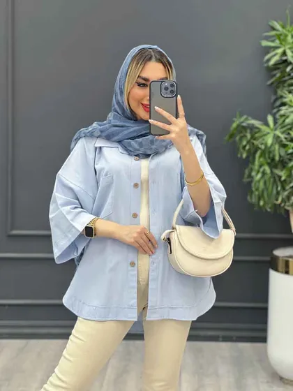 مانتو لینن جیب دکمه