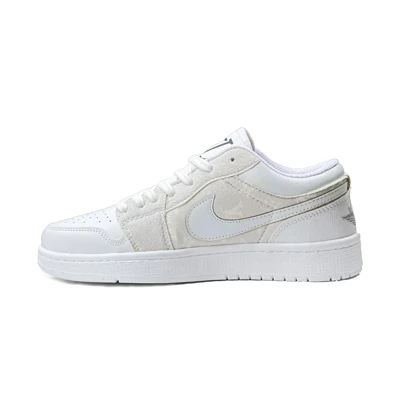 کتانی اسپرت مردانه مدل نایک جردن 1 Nike Jordan رنگ سفید کرم کد 51454