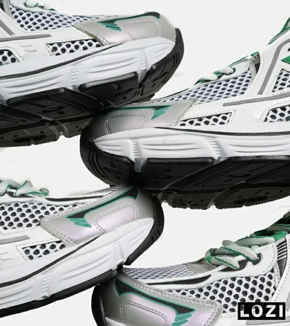 کفش کتانی بزرگ پا طوسی سفید سبز NEW BALANCE 1064 V.2