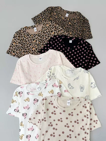 تیشرت کبریتی گل ریز کد 5446