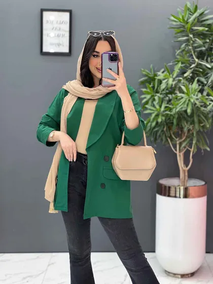 مانتو کتی چهاردکمه یقه آرشال